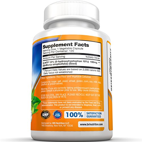 Bri Nutrition 5 Htp 100Mg 120 Vegetable Cellulose Capsules (5-Hydroxytryptophan) - Supports Healthy Mood And Rest (120Ct) #TOP2