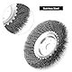 QWORK® Unkrautbürste, 200 x 25.4MM Wildkrautbürste, Drahtbürste für Rasentrimmer, Motorsense, Rasentrimmer