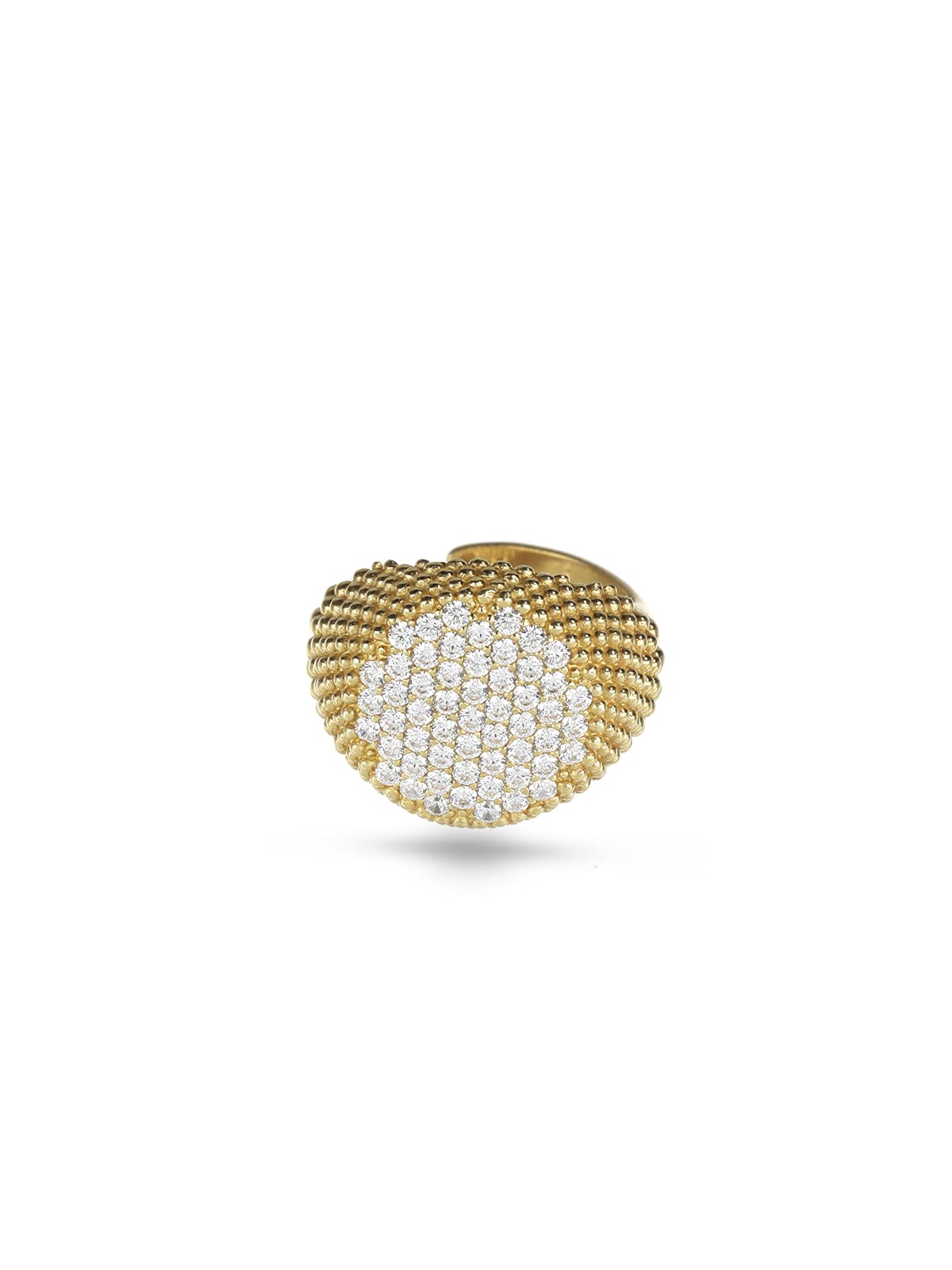 Anello Chevalier da Mignolo in Argento 925% Regolabile Pavé di Zirconi - Anello modello Giulia per Donna e Ragazza