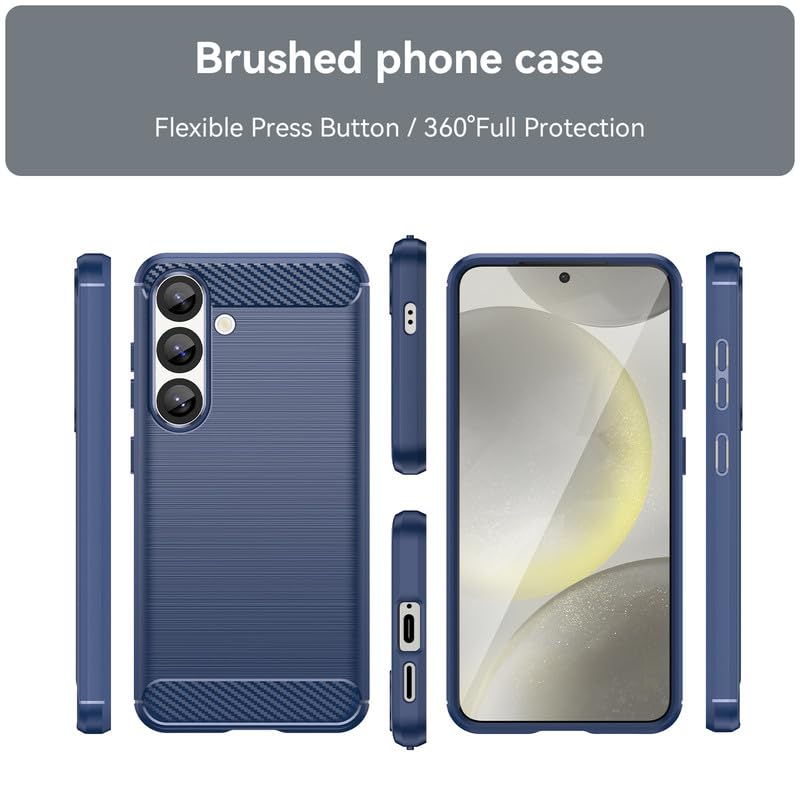Image of Hybrid Carbon Fiber Back Case for Samsung Galaxy S25 (Blue)