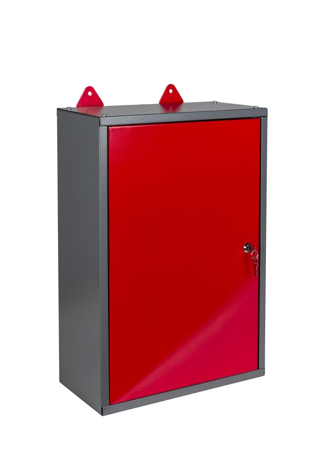Werkstattschrank Metall abschließbar, Lochwand & Einlegeboden (40x60x19 cm)