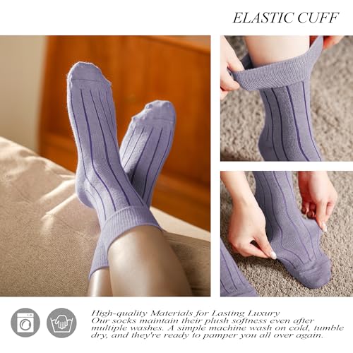 Alpaca Wool Sleep Socks for Women Super Soft Warm Moisture Wicking Anti Odor Mid Calf Crew Sock Cozy Gifts for Ladies4