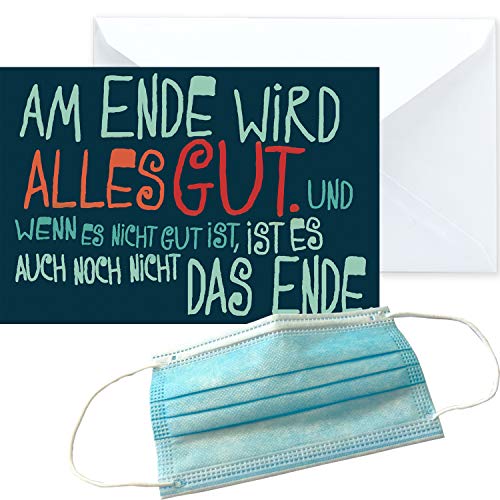 Tarjeta postal 10,5 x 14,8 cm (alta) y protección para enviar a los seres queridos  42038 "Alles gut" de Inkognito  Artista: Sobunthier