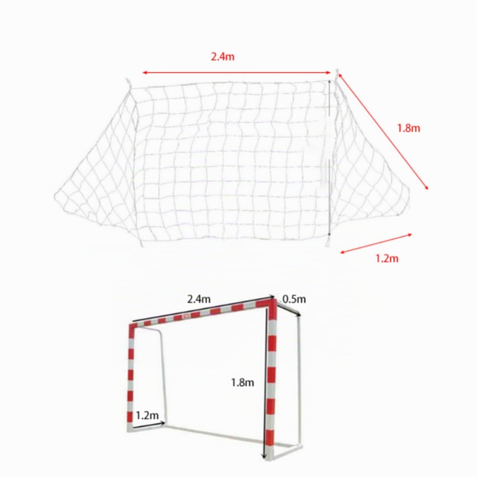 Rete da Calcio 2,4x1,8 m Reti di Ricambio per Porta da Calcio in Polietilene Resistente alle Intemperie per Allenamento di Partite Sportive