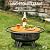 Verdeluxe 32 Inch Fire Pit with Swivel Cooking Grate,3-in-1 Wood Burning Firepit with Grill,Outdoor Fire Pits Table with Metal Lid and Poker for Outside Patio Backyard BBQ Bonfire Camping (32 Inch)