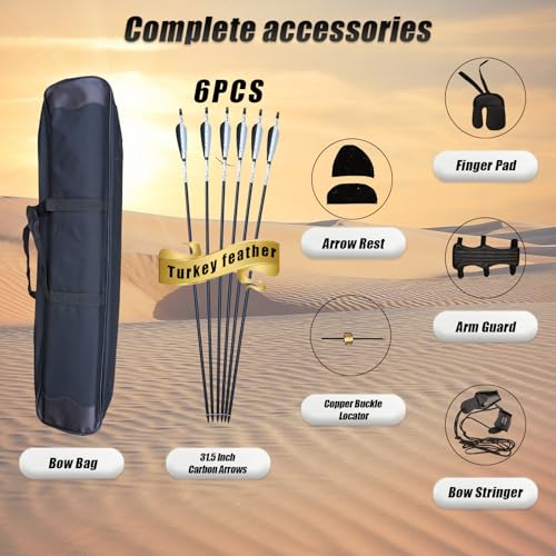 image for PMZ Recurve Bow and Arrow Set, Newset Professional Aldults Archery Hun