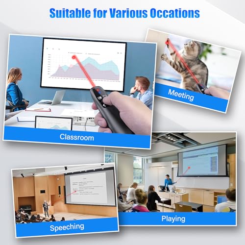 2-in-1 usb type c presentation clicker clicker for powerpoint presentations rechargeable wireless presenter remote pointer rf 24ghz usb powerpoint clicker slide advancer with volume control