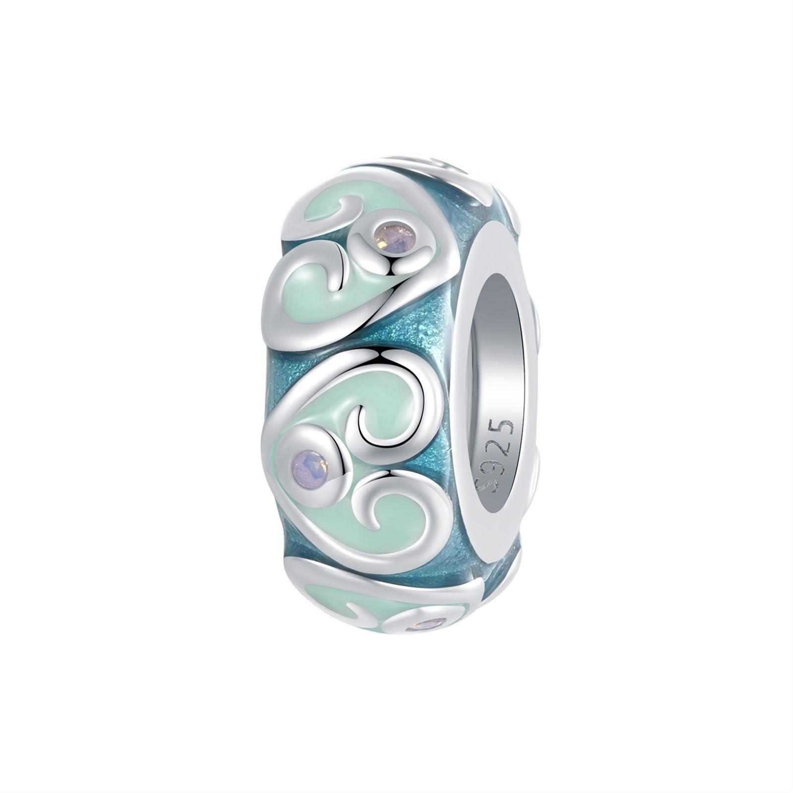 Ciondoli distanziatori in gomma coniglietto pasquale in argento sterling 925 per collane bracciali per compleanno donna