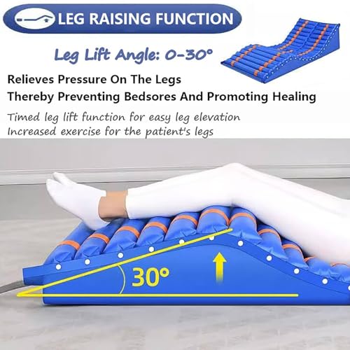 Colchón de presión de aire para prevención de úlceras, diseño antiescaras con función de giro a la izquierda y a la derecha, ideal para heridas por presión