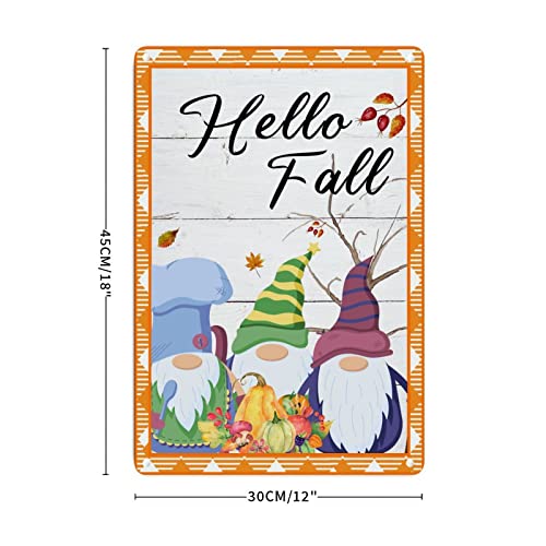 Plaque en étain Hello Fall finition rustique durable