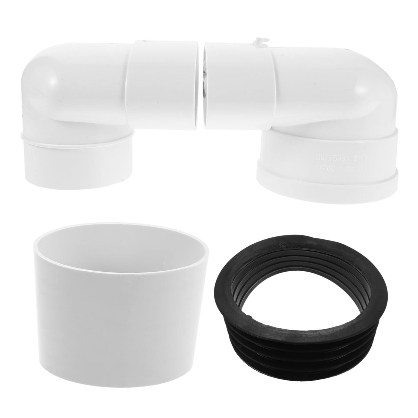Kit déport de bride de toilette PVC épais 10 cm raccord décalé