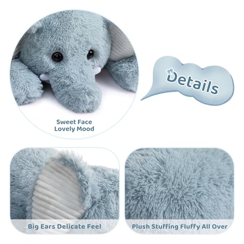 BEJOY Plüschtiere Elefant, Großes Stofftier XXL Teddy, Weiches Kuscheltier Kissen für Baby Freundin Geschenk Geburtstag Weihnachten, 85cm