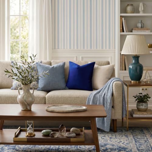 Image of GIGIZAZA Decorative Couch Throw Pillow Covers,Royal Blue Square Pillow Cushion Covers 22x22,Pillow Cases Velvet Pillow Covers