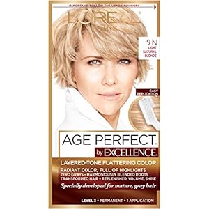 L’Oreal Paris Age Perfect Permanent Hair Color, 9N Light Natural Blonde, 1 kit