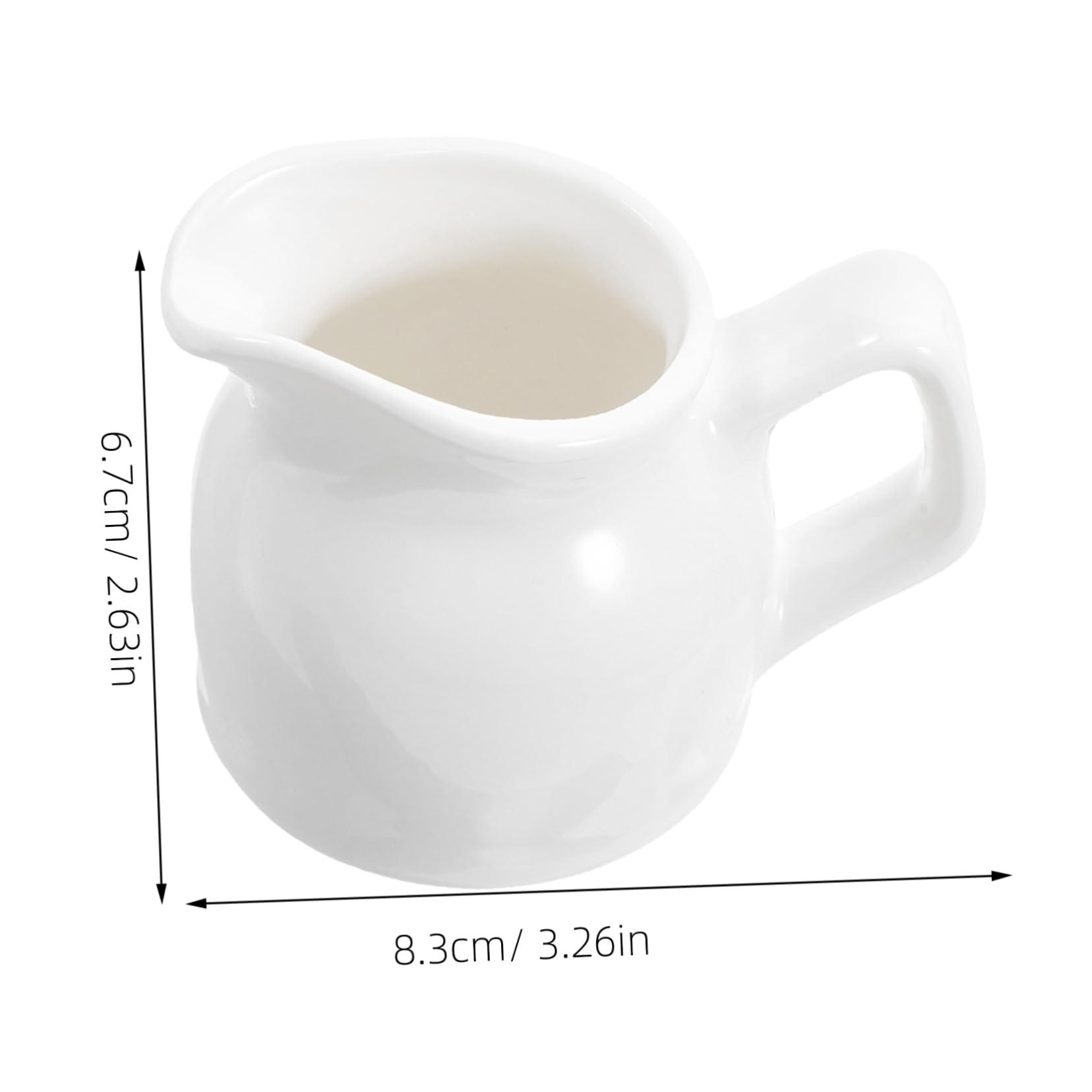 Ceramic Sauce Cup with Handle Milk Frothing Pitcher for Sauces Condiments and Coffee Versatile Kitchen Container for Professional Use