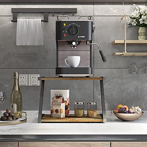 Yoayo Rustic Wood Desktop Printer Stand- Home Printer Stands Table Top, 2 Tier Vintage Printer Table Desk Space Organizer For Office Fax Machine, Scanner, Files, Books With Adjustable Anti-Skid Feet #TOP4