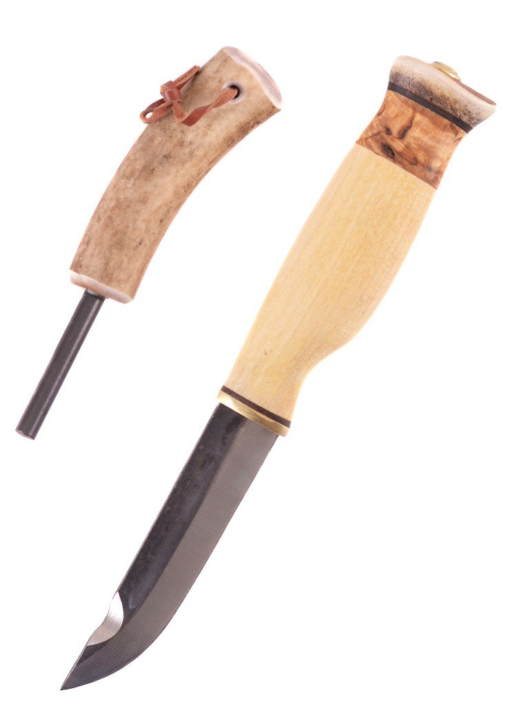 Wood-Jewel 23JVS Jagdmesser mit Feuerstahl Campingset Jagdmesser Outdoormesser Ritter Mittelalter Survival ab 18 Jahren