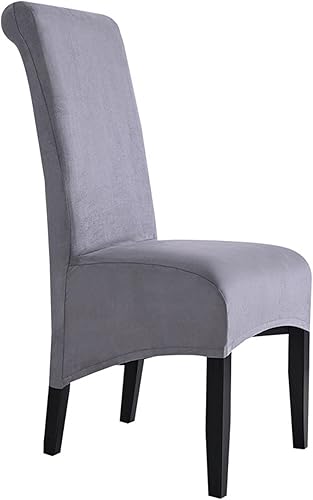 Juego de 6 fundas de terciopelo para sillas de comedor XL, fundas elásticas para sillas de comedor, bodas, ceremonias (azul claro, 1)