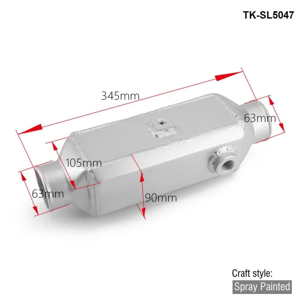 Intercooler aluminiowy Uniwersalny, w całości aluminiowy 13,75" x 4,75" X4" Turbo montowany z przodu barek typu woda-powietrze i intercooler płytowy TK-SL5047(Polished)