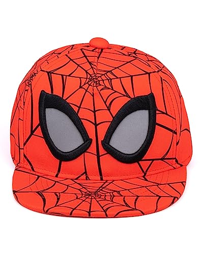 Marvel Spider-Man Kids Snapback Cap | Red Spider Web Summer Hat | Spiderman Superhero Graphic Cap | Adjustable Clasp Headwear2