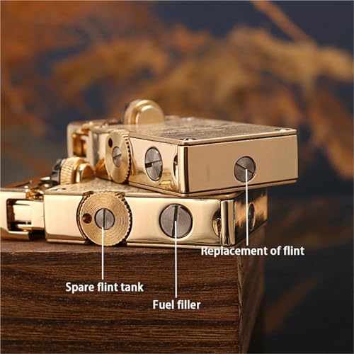 Encendedor Retro de Kerosene con Rueda de Engranaje Lateral miniatura 5