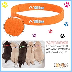 Frienda 60 Pieces Puppy Whelping Collars Newborn Pet Collars Double-Sided Adjustable ID Bands Puppy ID Bands Collars for Newborn Pet Dog Cat (S, M, L)