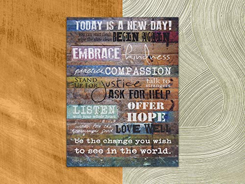 Creative Products Today Is A New Day Wood Wall Art Print By Marla Rae 16 X 12 #TOP7