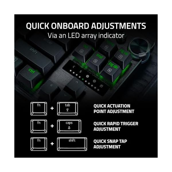 Razer Huntsman V3 Pro TKL Esports Gaming Keyboard: Analog Optical Switches - Razer Snap Tap - Rapid Trigger - Adjustable Actuation - Media Keys & Dial - Doubleshot PBT Keycaps - Wrist Rest - Black - Image 6