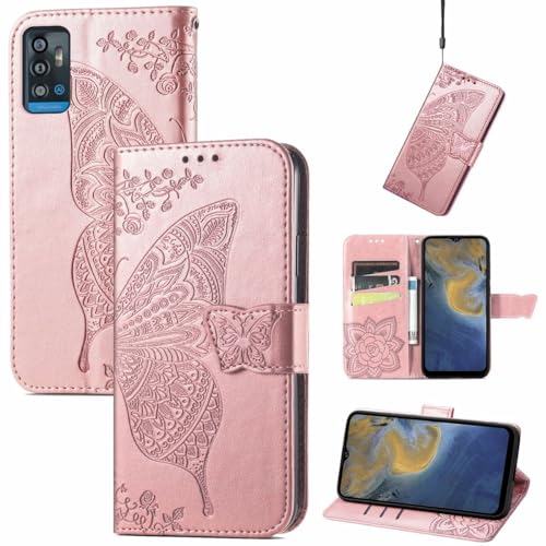Étui pour ZTE Blade A71 König Design avec support vidéo coloris or rose