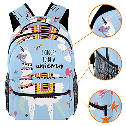 Sac à dos Alpaga I Choose To Be A Unicorn multicolore pour l'école