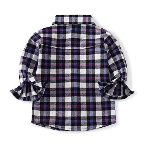 Image of OCHENTA Men's & Boys Flannel Shirts Button Down Long Sleeve Plaid Shirt Family Matching Outfits