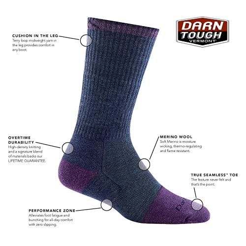 Darn Tough Women's Steely Boot Midweight with Full Cushion Toe Box Work Sock (Style 2015) - Indigo, Large2