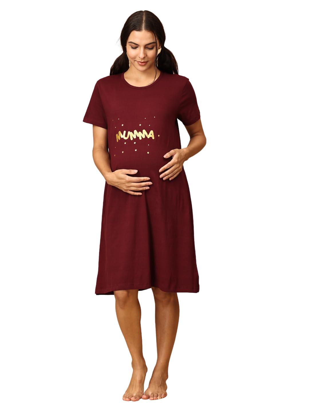 strapless open back dress S / Maroon