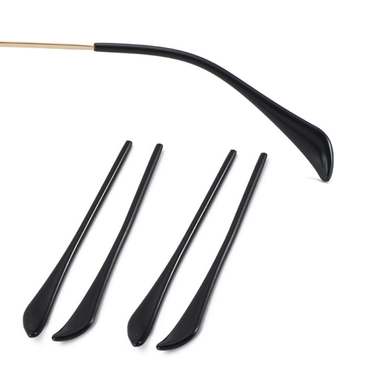 [Stoooduo] メガネエンドチップ 眼鏡先端のヒント シリコーン製 2ペアセット ずれ落ち防止 アンチスリップ イヤーソックスピース チューブスリーブ 耳サック交換用 修理ツール メガネ備品