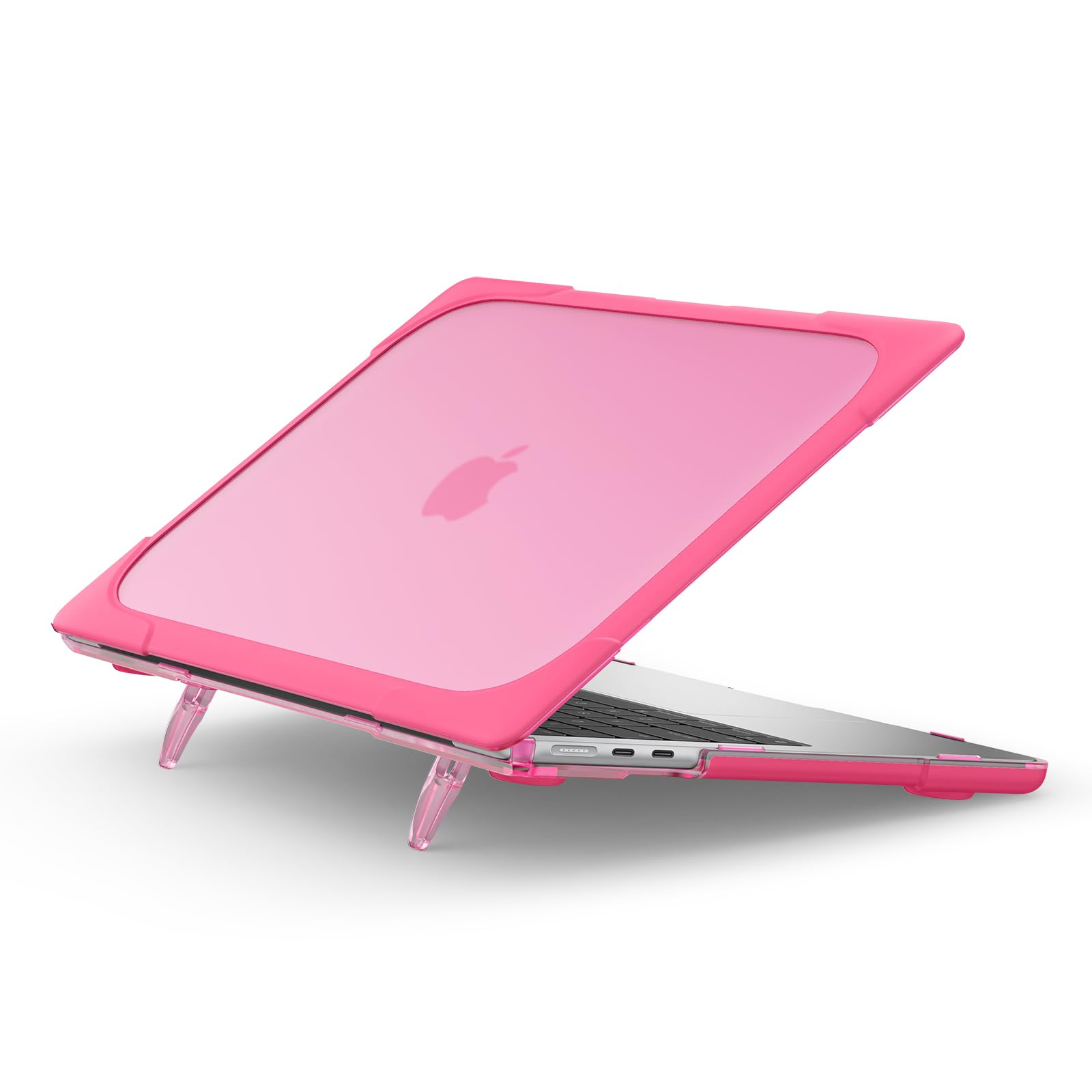 Lunivop Etui do MacBook Air 33.0 cm (M5, 2026-2022; M4, M3, M2; A3449, A3240, A3113, A2681) ze składaną podpórką PC + TPU, smukłe, matowe, półprzezroczyste, odporne na zarysowania etui ochronne