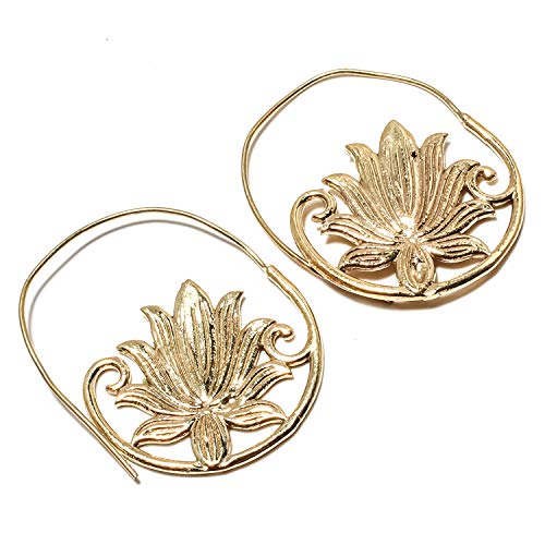 Boucles d'oreilles arbre de vie en laiton plaqué or SF-2460