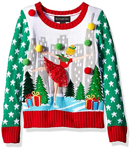 Blizzard Bay Girls Ugly Christmas Sweater Dog