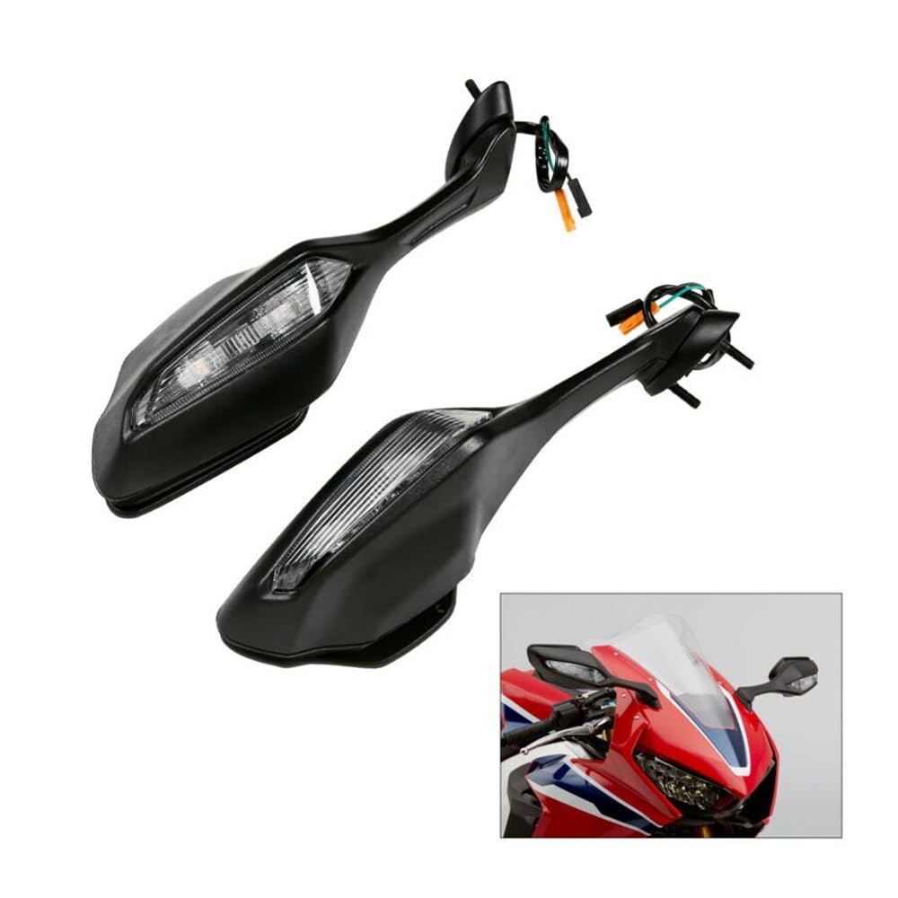 Espejo retrovisor para Motocicleta Espejos Retrovisores Plegables para Motocicleta con Intermitentes para LED para CBR1000RR CBR 1000 RR 2017-2024 2019 2018, Manillar Giratorio