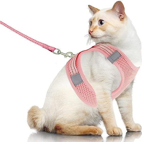 image for UPET Reflective Cat Harness and Leash Kitten Cute Double Soft Mesh Cat