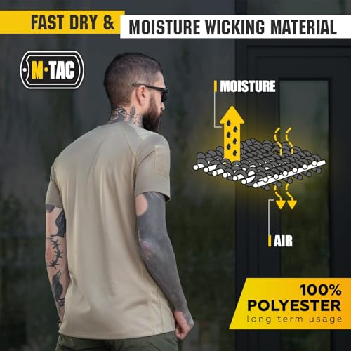 M-Tac Athletic Tactical T-Shirt Gen.2 - Breathable Polyester Military T-Shirt with Patch Panels on Short Sleeves for Men3