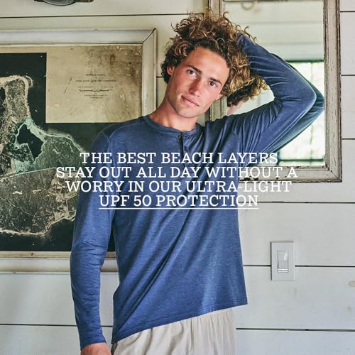 Fair Harbor The Seabreeze Henley –– Men's Classic Long Sleeve Henley –– Incredibly Soft and Lightweight, UPF 504