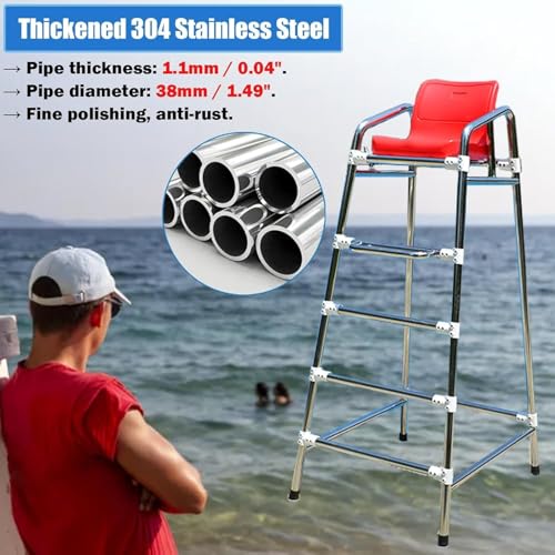 Silla Salvavidas de Acero Inoxidable para Piscina 190 cm miniatura 4