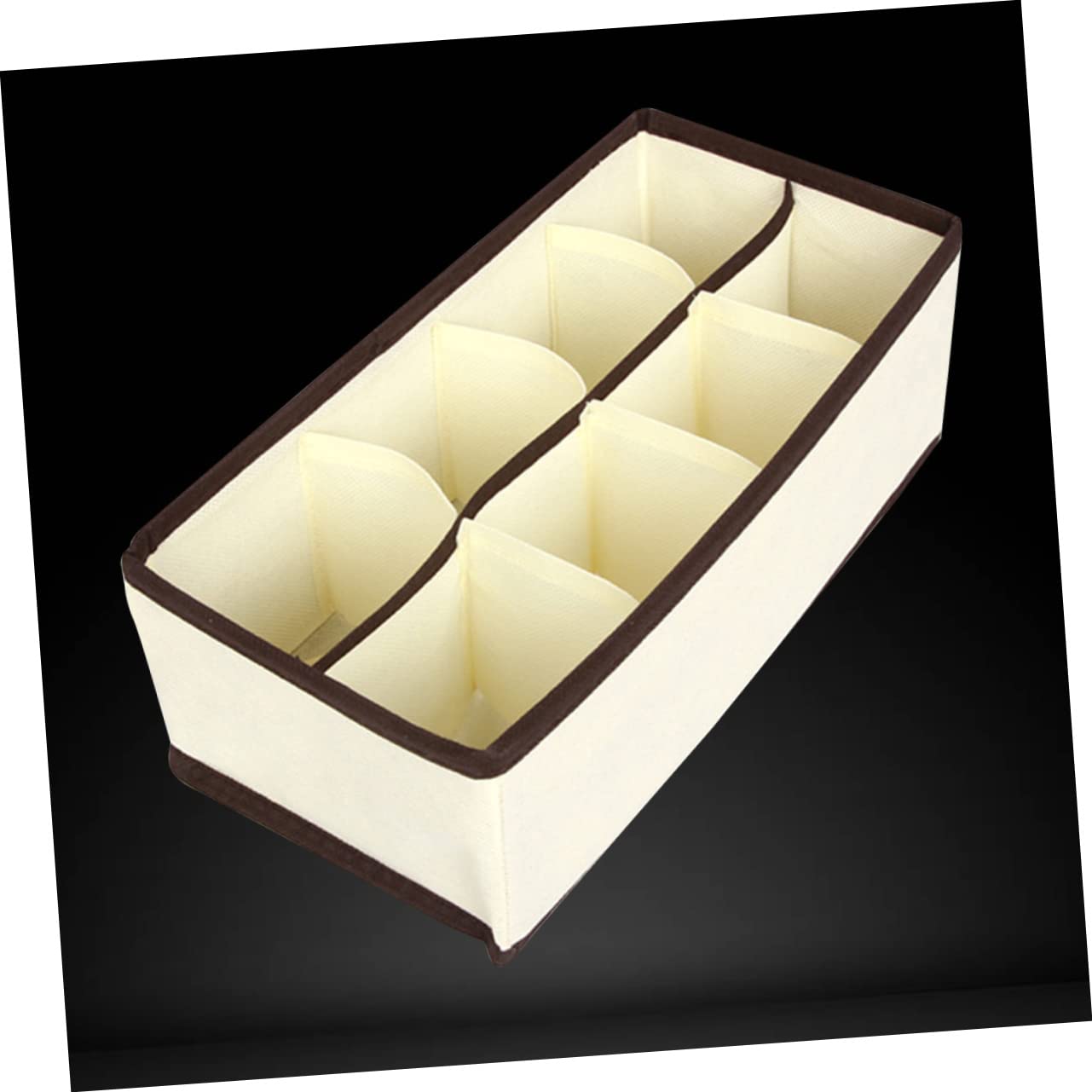 Cabilock Foldable Non Woven Beige Underwear Organizer with Compartments for Efficient Storage of Socks Panties and Accessories for Closet Drawer Organization