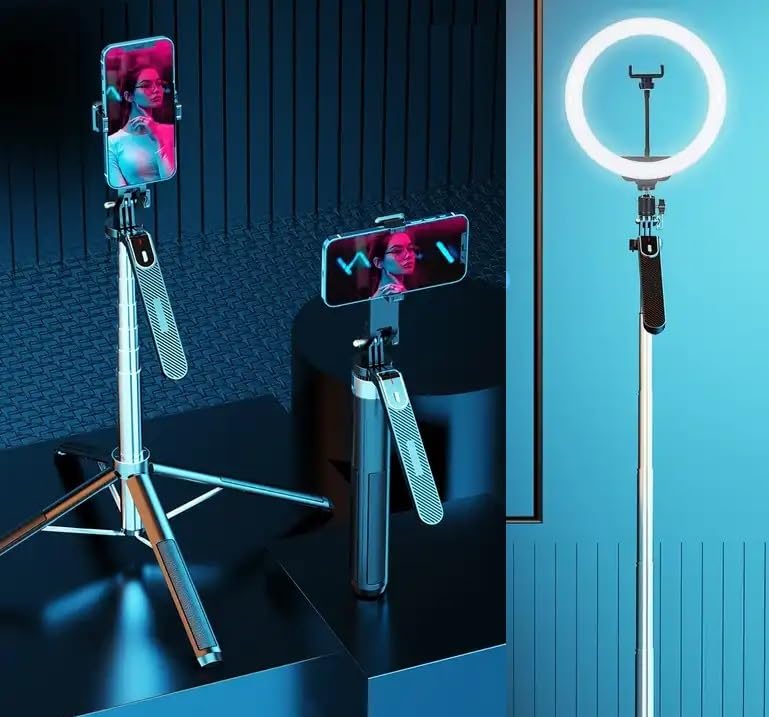 Image of FKU 71-inch Selfie Stick with Tripod Stand 360 Degree, Rechargeable Bluetooth Remote with Balance Handle, with1 /4 Screw (P185 Longest Selfie Stick)