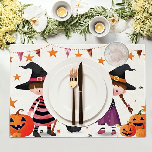 Sets de table Halloween mignonne sorcière décoration de tables de fêtes - 4