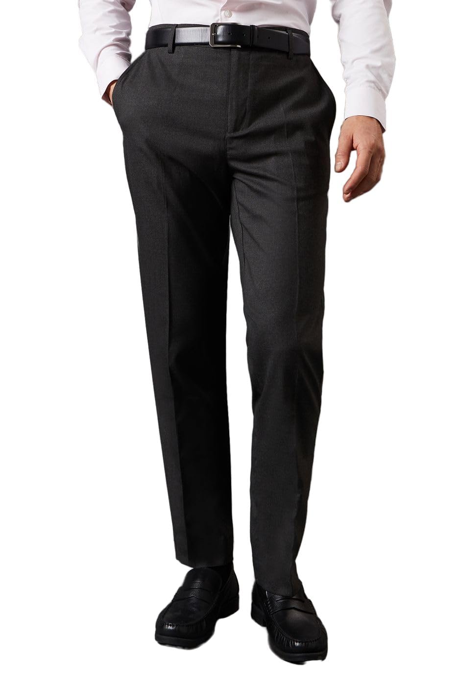 Burton Mens Smart Slim Suit Trousers (32R) (Charcoal)