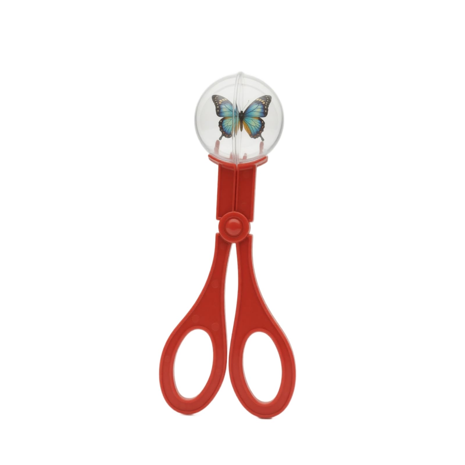 2Pcs Orange and Green Nature Exploration Tools Bug Insect Catcher Scissors Tongs Tweezers Clamp Cleaning Tool (Red)