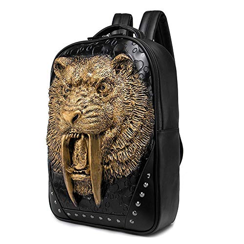 Studded Backpack 3D Wolf With Dentures Zombie Vampire Teeth Backpack Laptop Computer Handbags Travelling Rucksack Bag2
