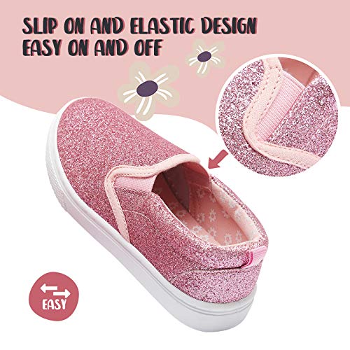 Image of K KomForme Boys & Girls Slip on Shoes, Toddler Canvas Walking Shoes | Lightweight, Comfortable