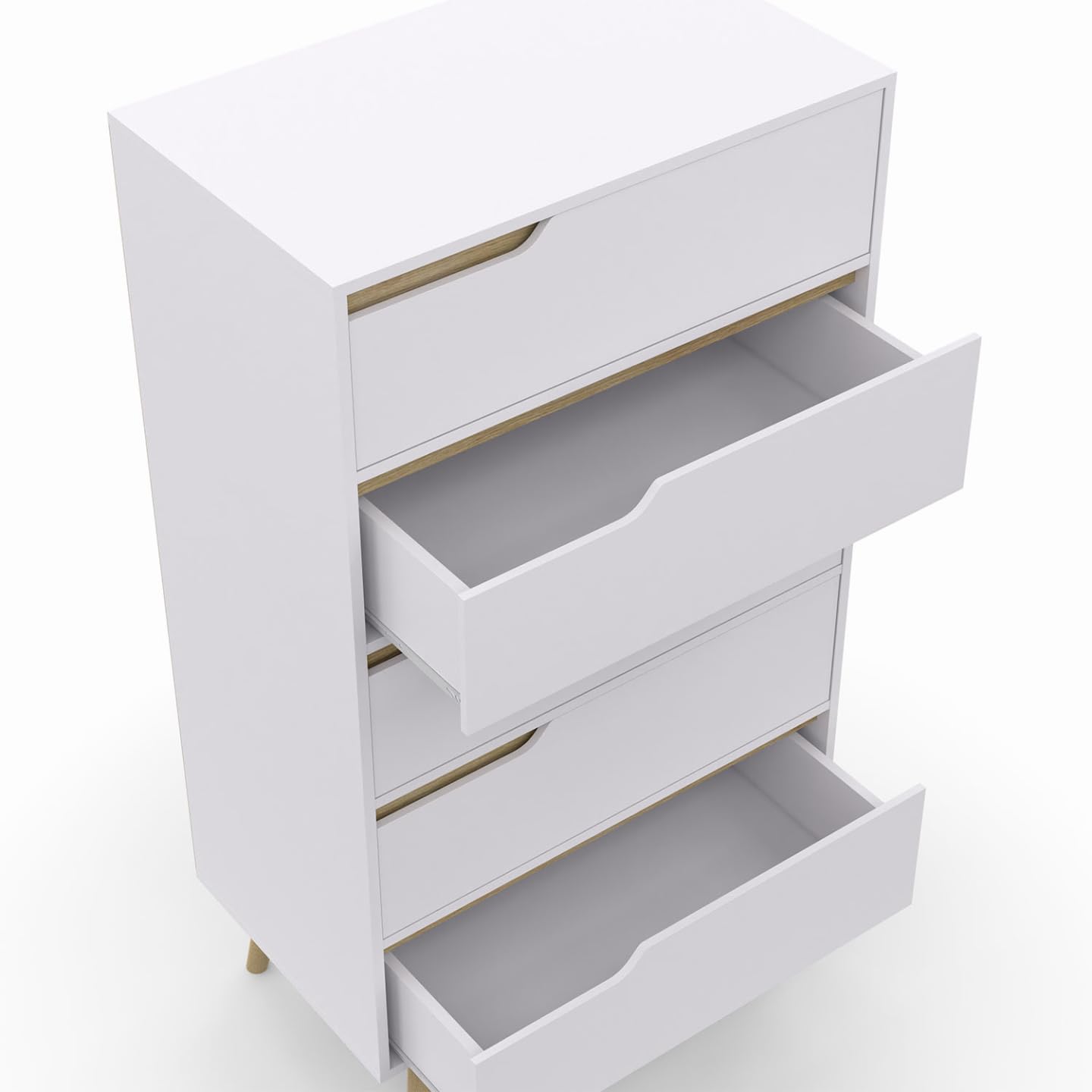 IDMarket - Chiffonnier 5 tiroirs Helsinki 60 cm scandinave Blanc Commode semainier